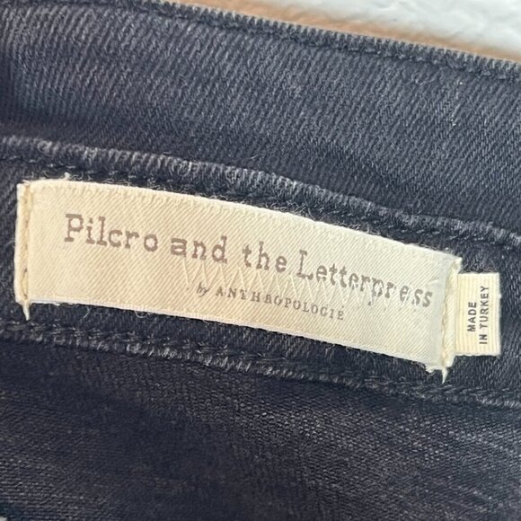 Anthropologie Pilcro Jeans Pants Black Denim Exposed Fly Slim 27 - Picture 7 of 11